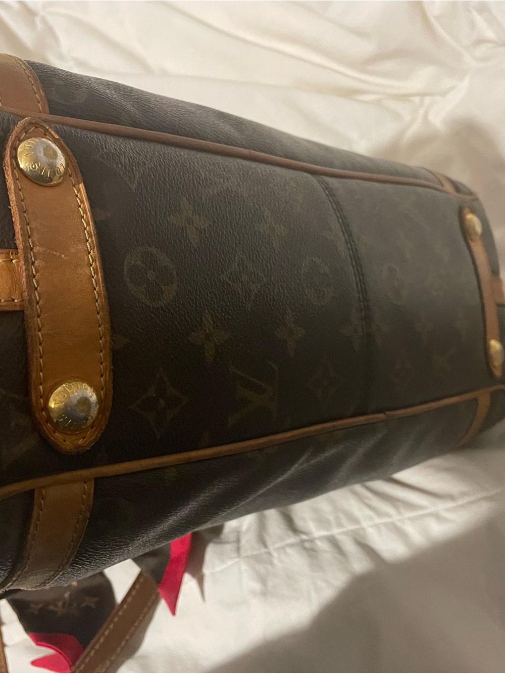 Louis Vuitton Stresa GM Monogram Shoulder Bag with Tan Leather and Gold Hardware - Picture 7 of 9